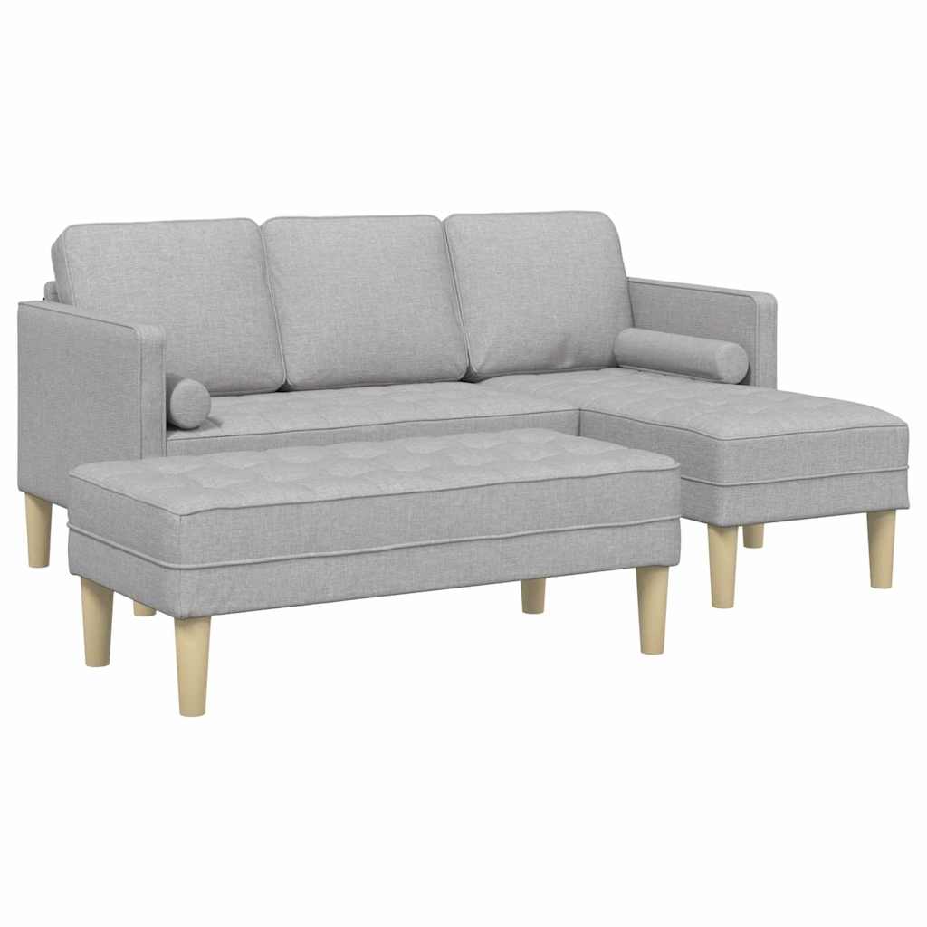 vidaXL Zestaw Sof 2 pcs Szary chmur 173 x 131 x 67 cm Poliester