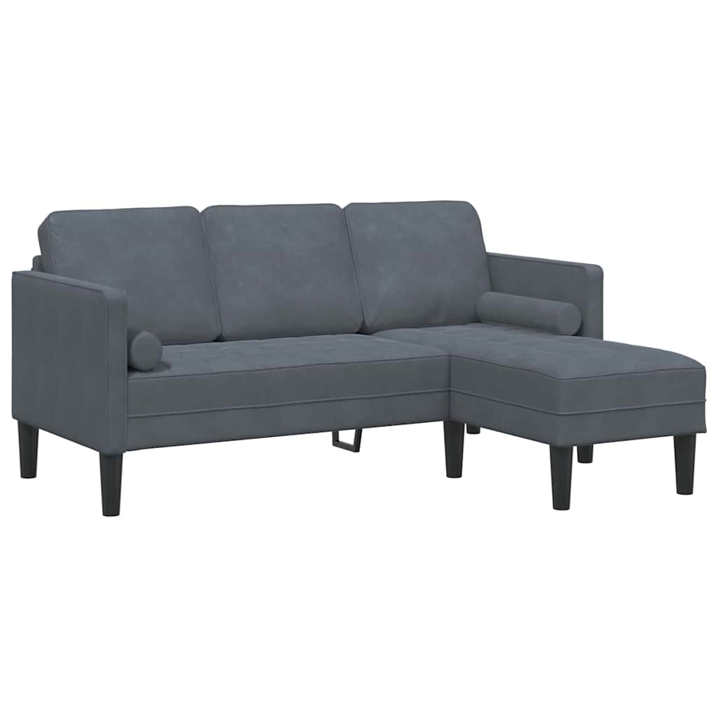 vidaXL Zestaw Sof z poduszką 2 pcs Ciemnoszary Poliester