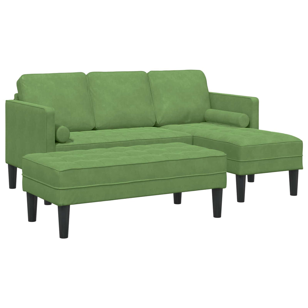 vidaXL Zestaw Sof z poduszką 2 pcs Jasnozielony Poliester