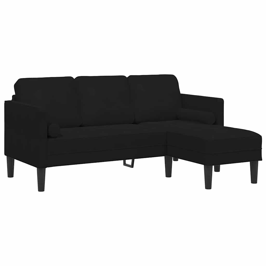 vidaXL Zestaw Sof z poduszką 2 pcs Czarny Poliester