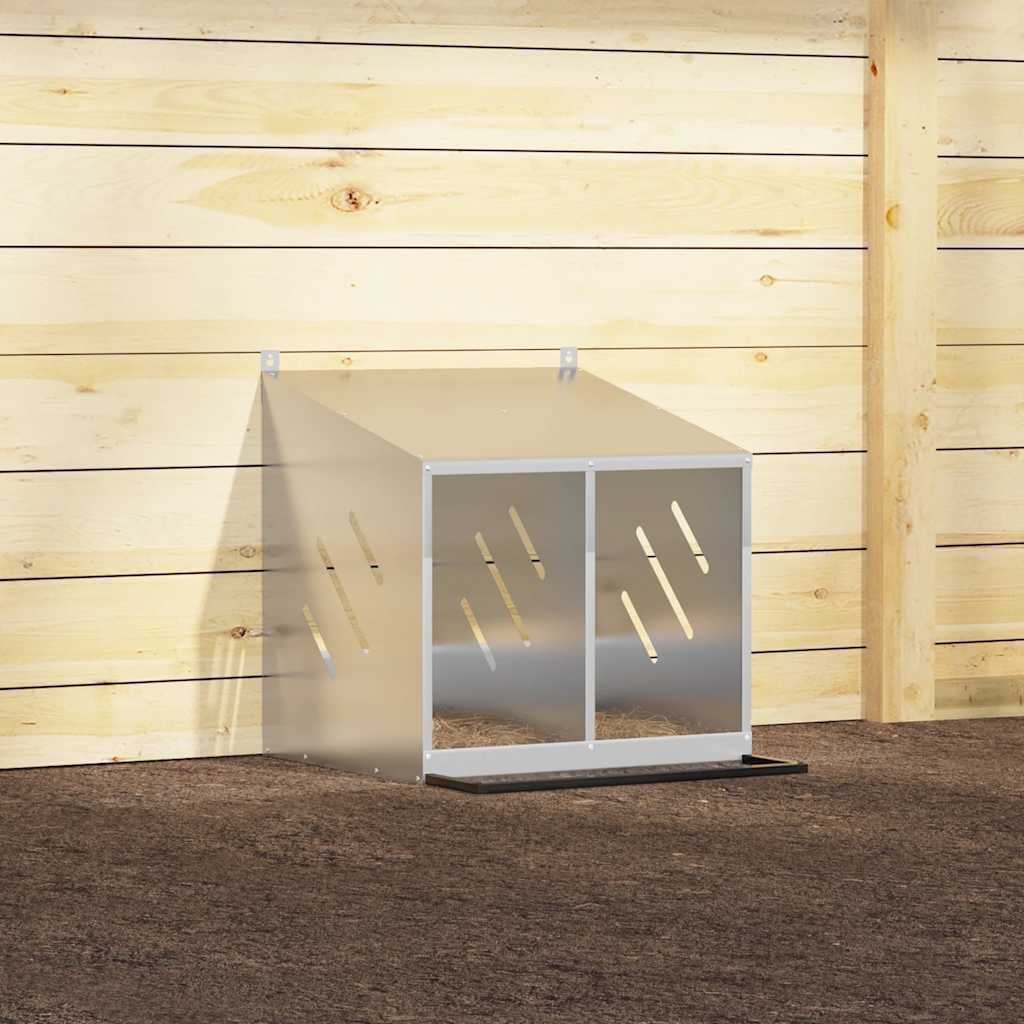 vidaXL Gniazdo dla kur z 2 przegrodami, ocynkowane