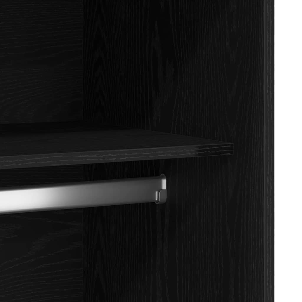 vidaXL Garderoba Czarny Dąb 100 x 50 x 200 cm Materiał drewnopochodny