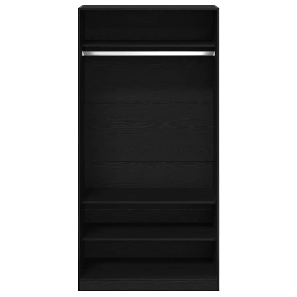 vidaXL Garderoba Czarny Dąb 100 x 50 x 200 cm Materiał drewnopochodny