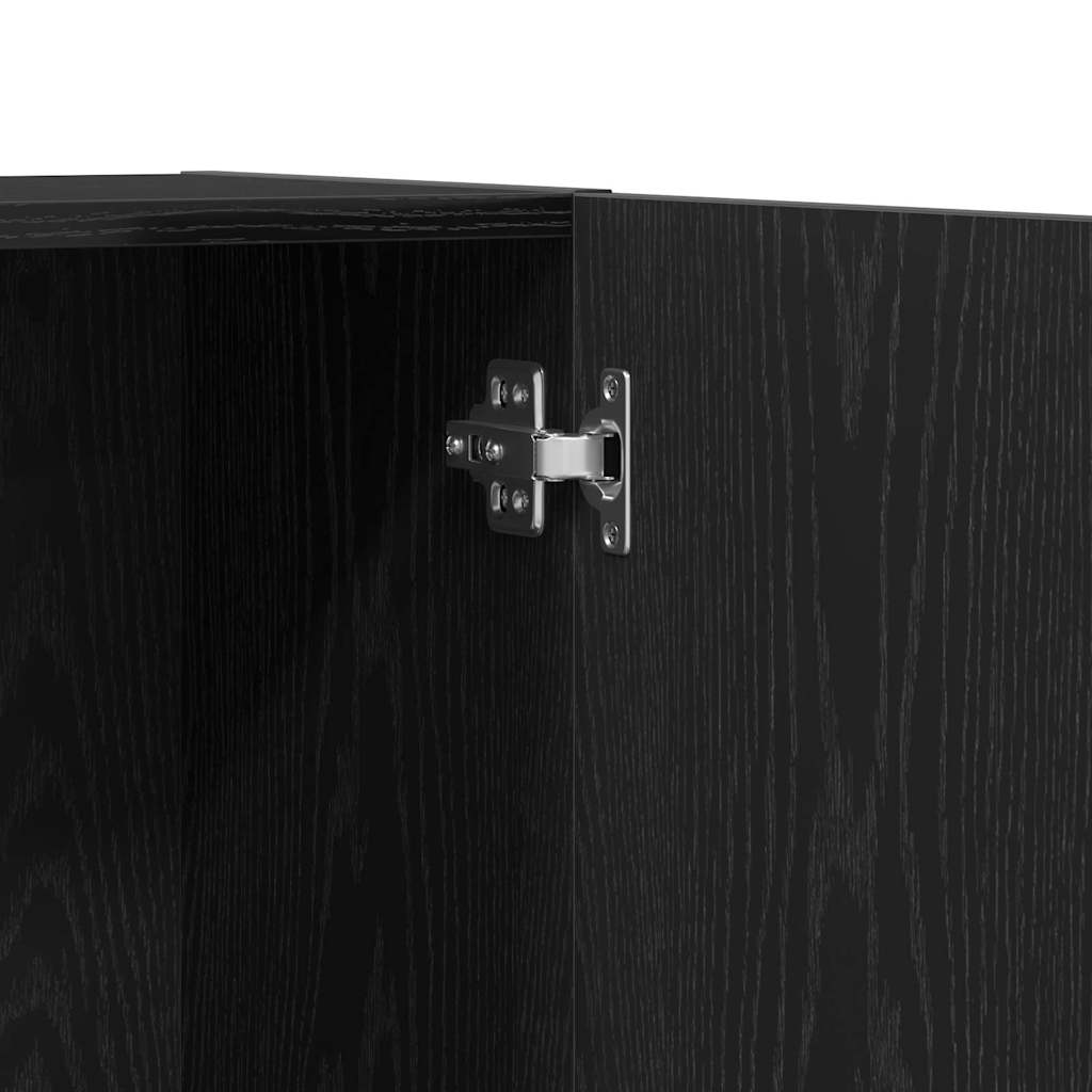 vidaXL Biurowa szafka z półką z drzwiami Czarny Dąb 60 x 32 x 190 cm