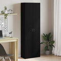 vidaXL Biurowa szafka z półką z drzwiami Czarny Dąb 60 x 32 x 190 cm