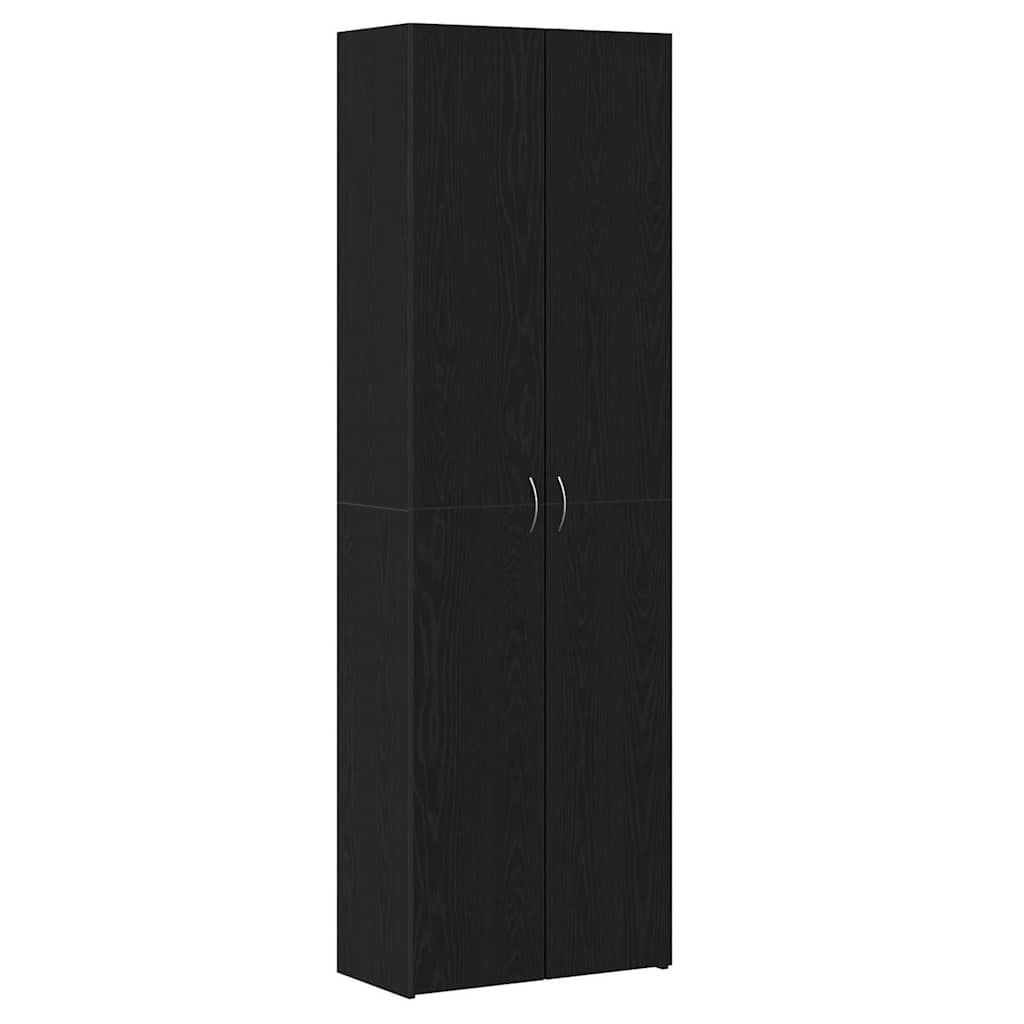 vidaXL Biurowa szafka z półką z drzwiami Czarny Dąb 60 x 32 x 190 cm