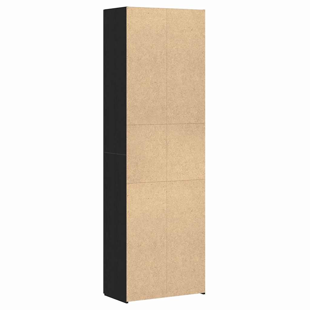 vidaXL Biurowa szafka z półką z drzwiami Czarny Dąb 60 x 32 x 190 cm