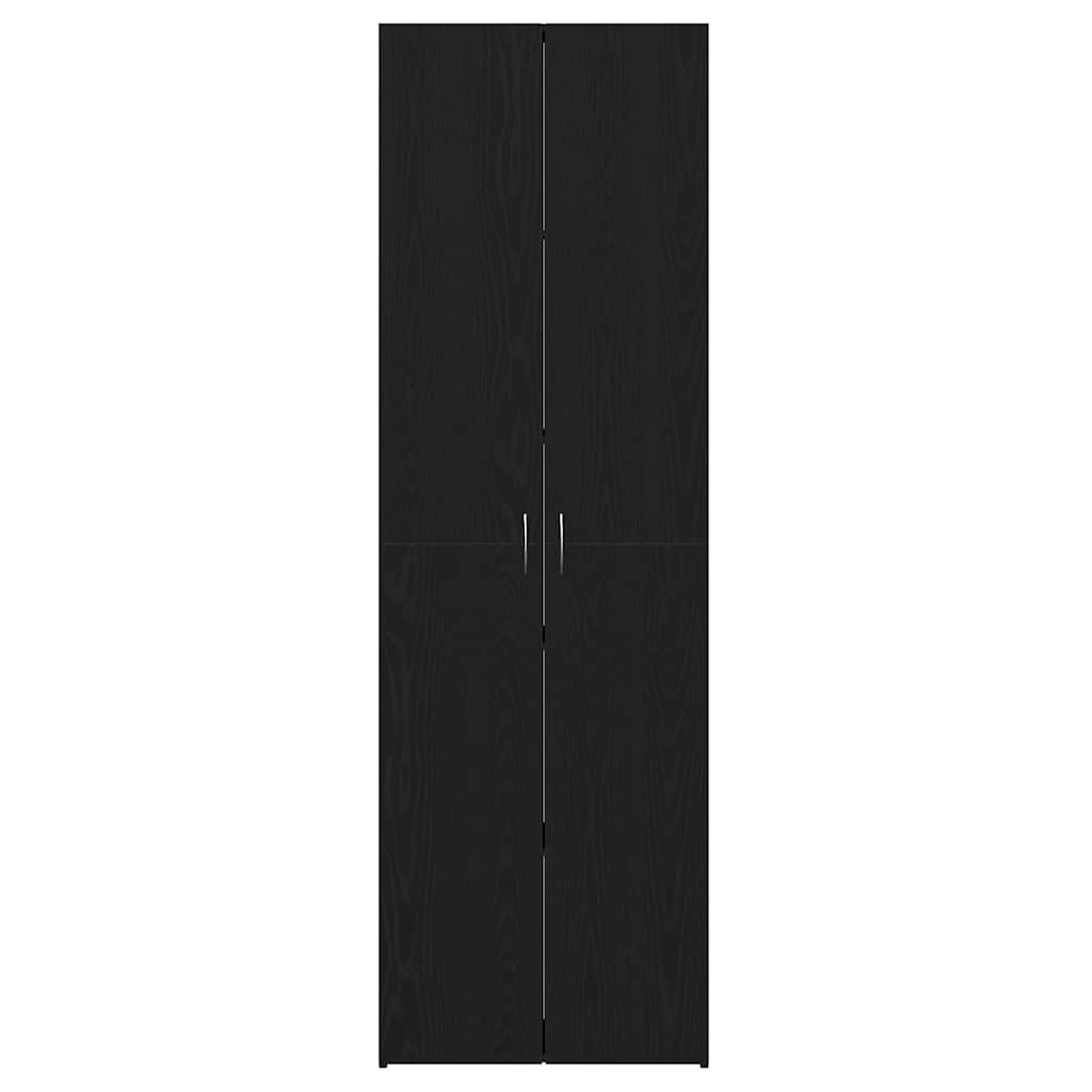 vidaXL Biurowa szafka z półką z drzwiami Czarny Dąb 60 x 32 x 190 cm