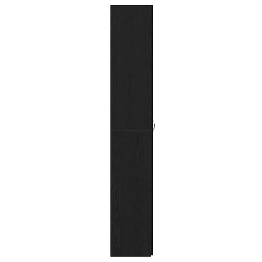 vidaXL Biurowa szafka z półką z drzwiami Czarny Dąb 60 x 32 x 190 cm