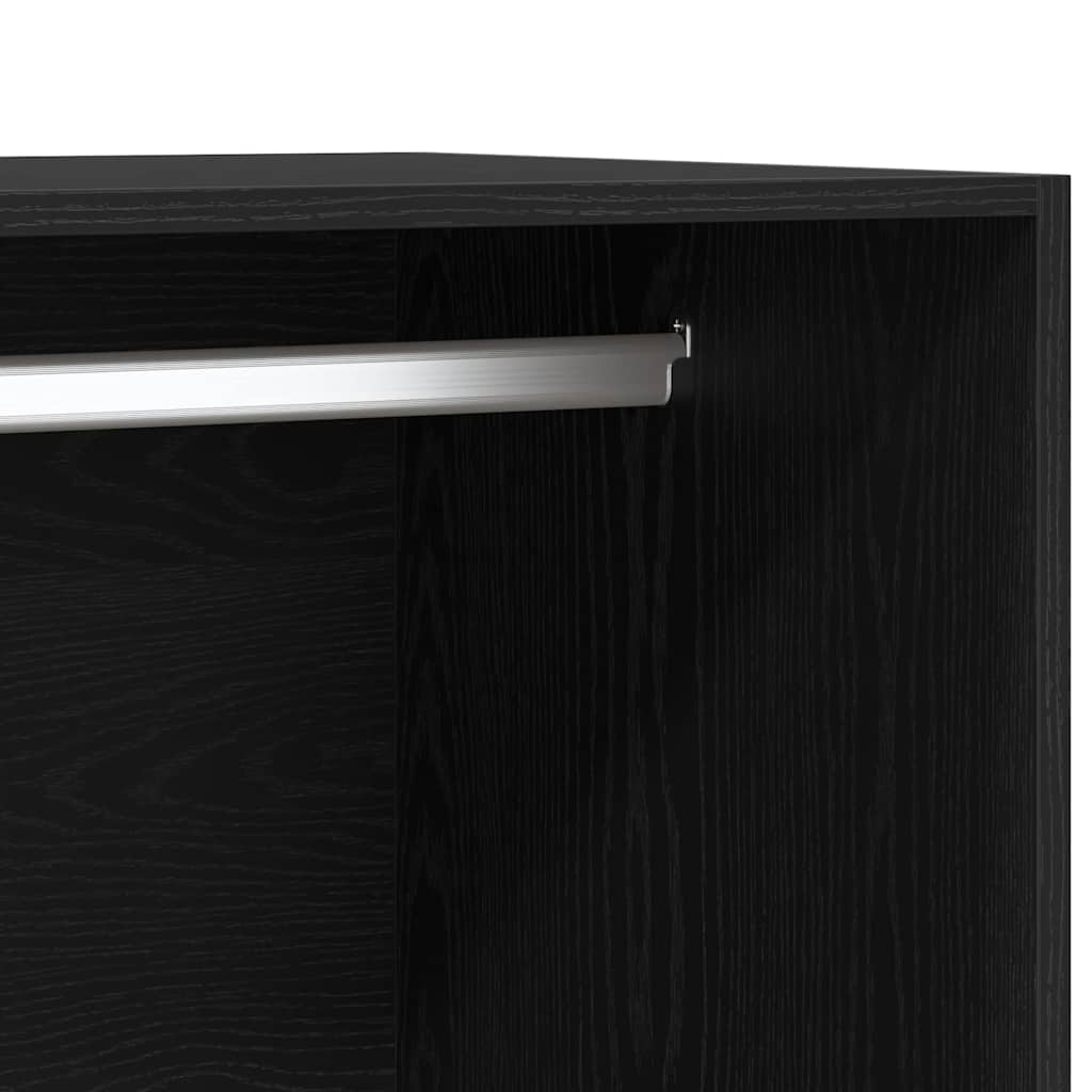 vidaXL Garderoba Czarny Dąb 100 x 50 x 200 cm Materiał drewnopochodny