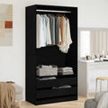 vidaXL Garderoba Czarny Dąb 100 x 50 x 200 cm Materiał drewnopochodny