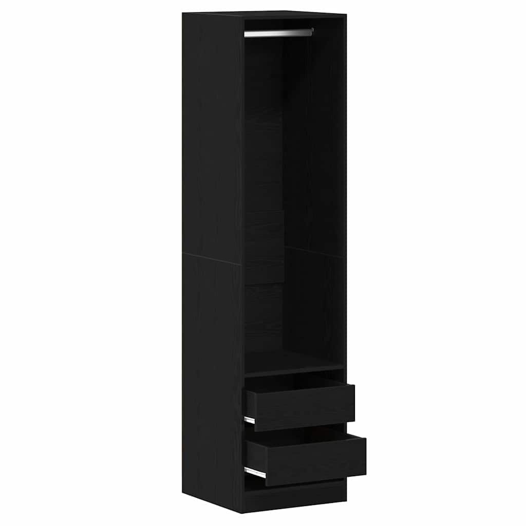 vidaXL Garderoba Czarny Dąb 50 x 50 x 200 cm Materiał drewnopochodny