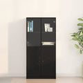 vidaXL Highboard Czarny Dąb 68 x 37 x 142 cm