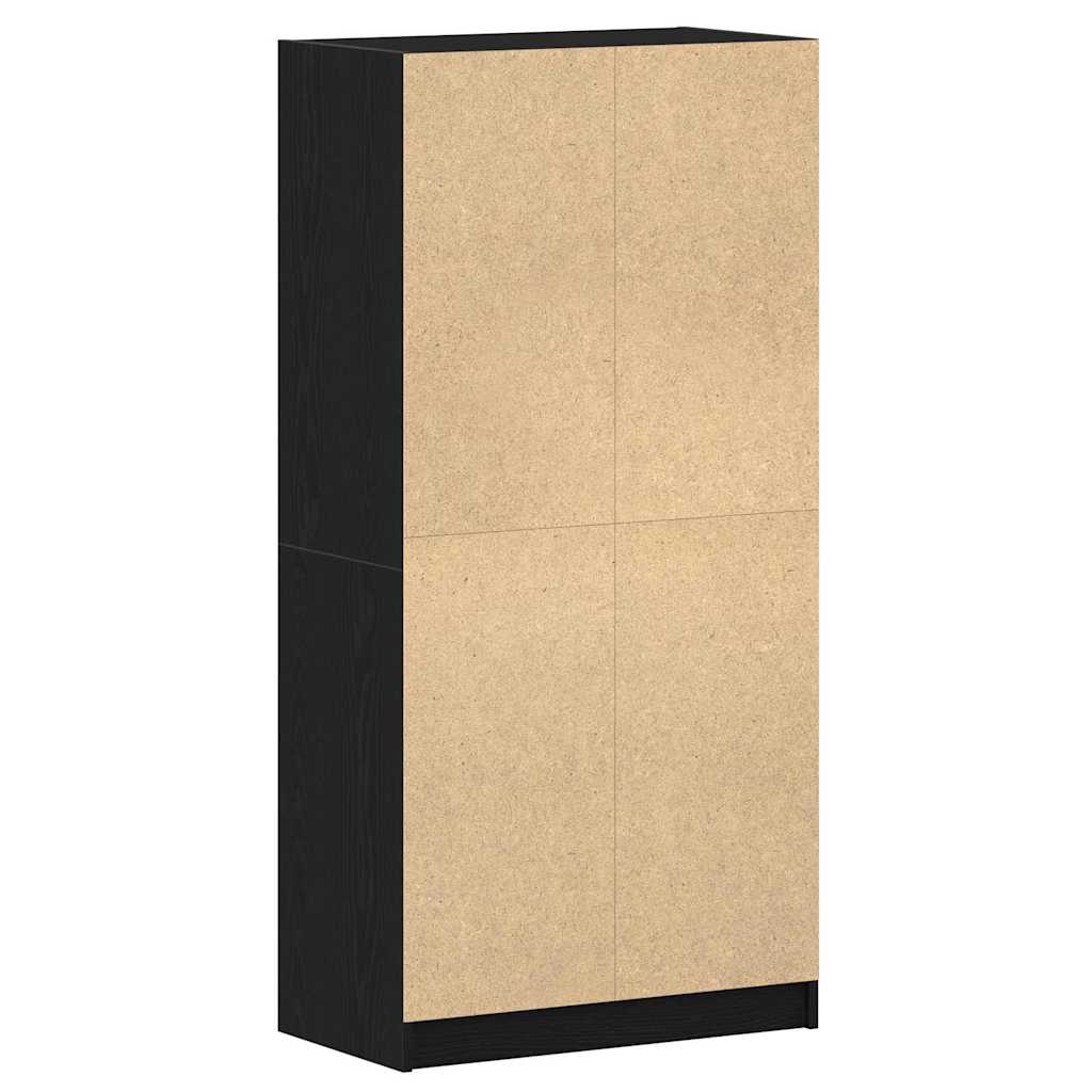 vidaXL Highboard Czarny Dąb 68 x 37 x 142 cm