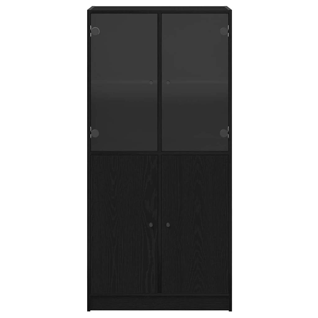 vidaXL Highboard Czarny Dąb 68 x 37 x 142 cm