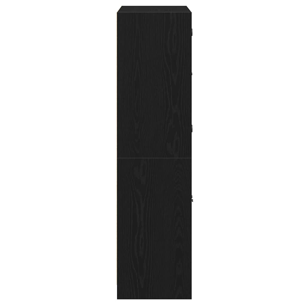 vidaXL Highboard Czarny Dąb 68 x 37 x 142 cm