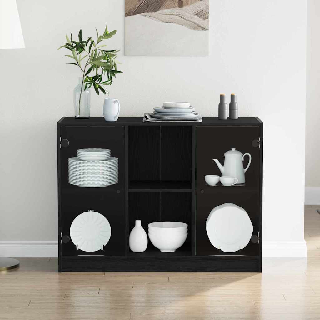 vidaXL Bufet Czarny Dąb 100 x 37 x 75.5 cm
