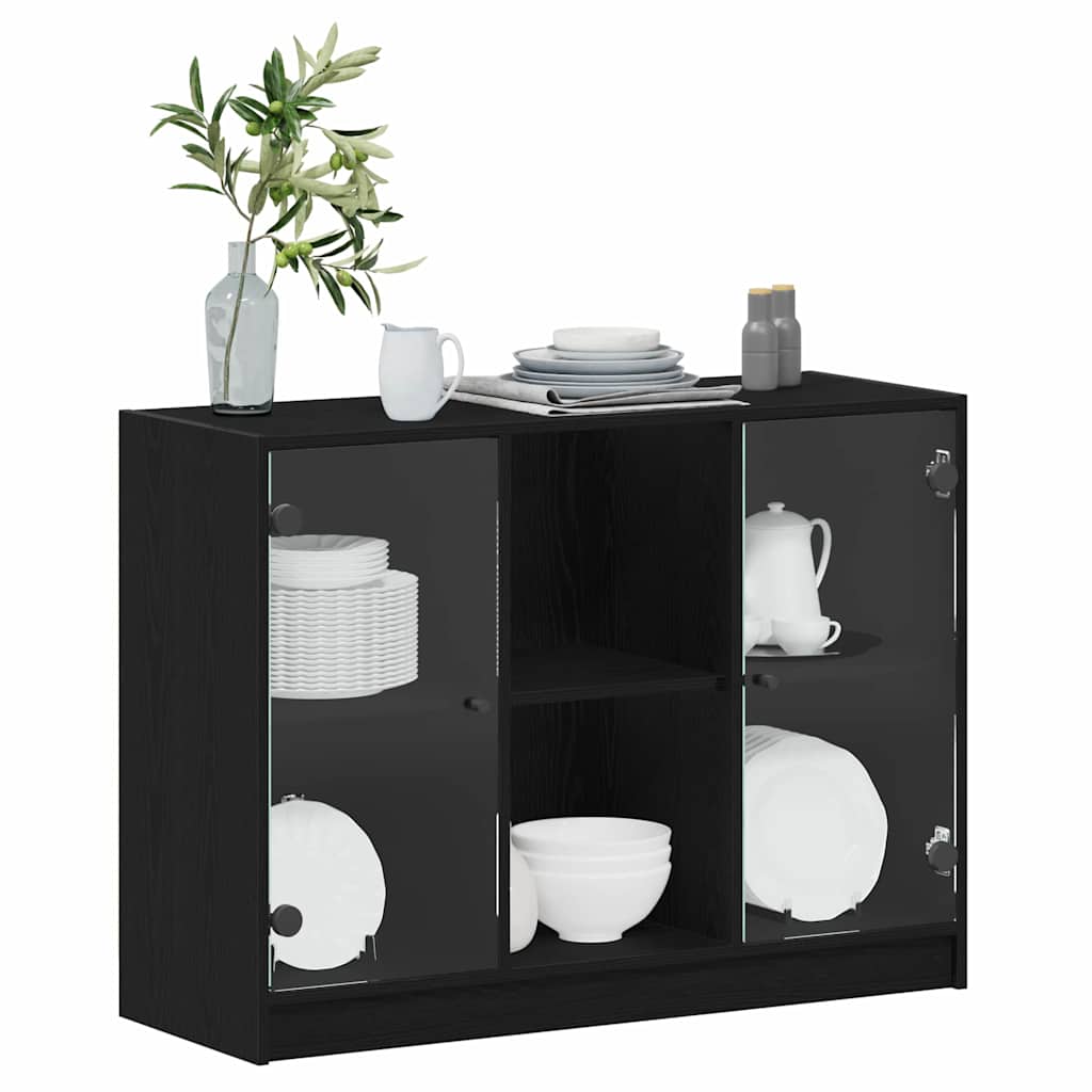 vidaXL Bufet Czarny Dąb 100 x 37 x 75.5 cm