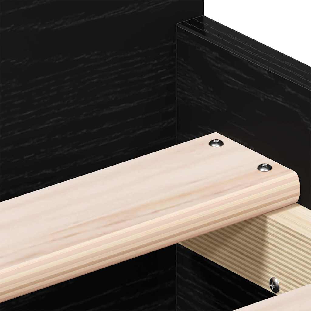 vidaXL Ramka łóżka Czarny Dąb 193 x 78 x 50 cm Materiał drewnopochodny