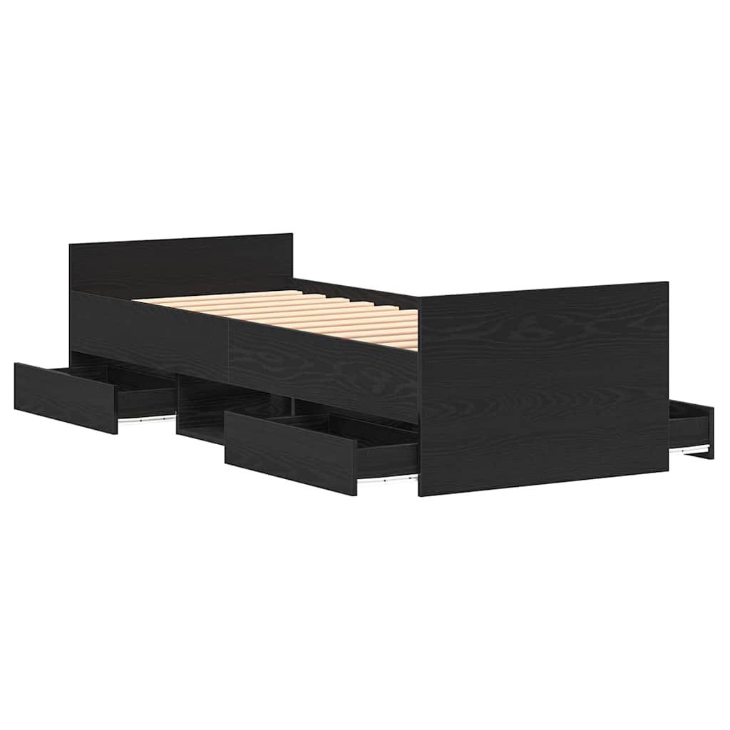 vidaXL Ramka łóżka Czarny Dąb 193 x 78 x 50 cm Materiał drewnopochodny