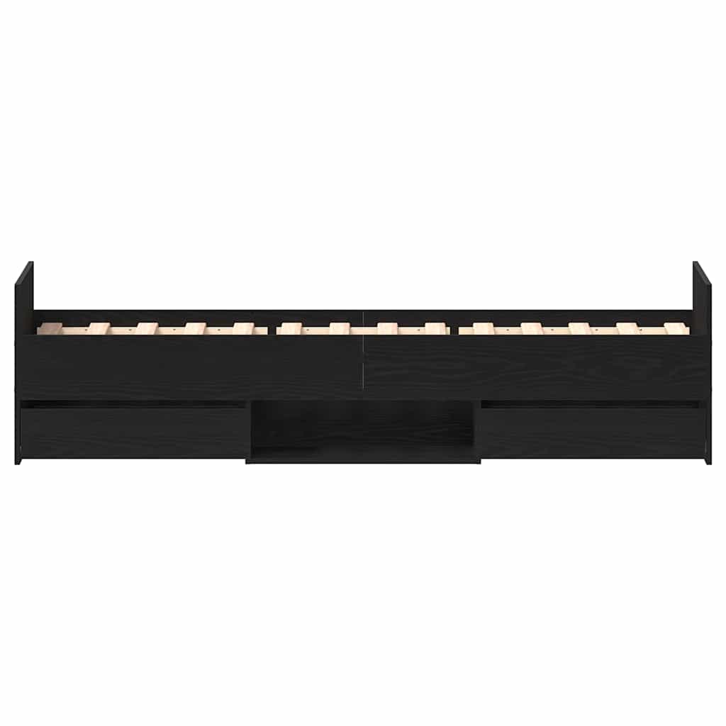 vidaXL Ramka łóżka Czarny Dąb 193 x 78 x 50 cm Materiał drewnopochodny