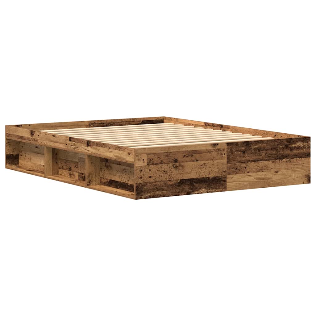 vidaXL Rama łóżka bez materaca Stare drewno 150x200cm Drewno klejone