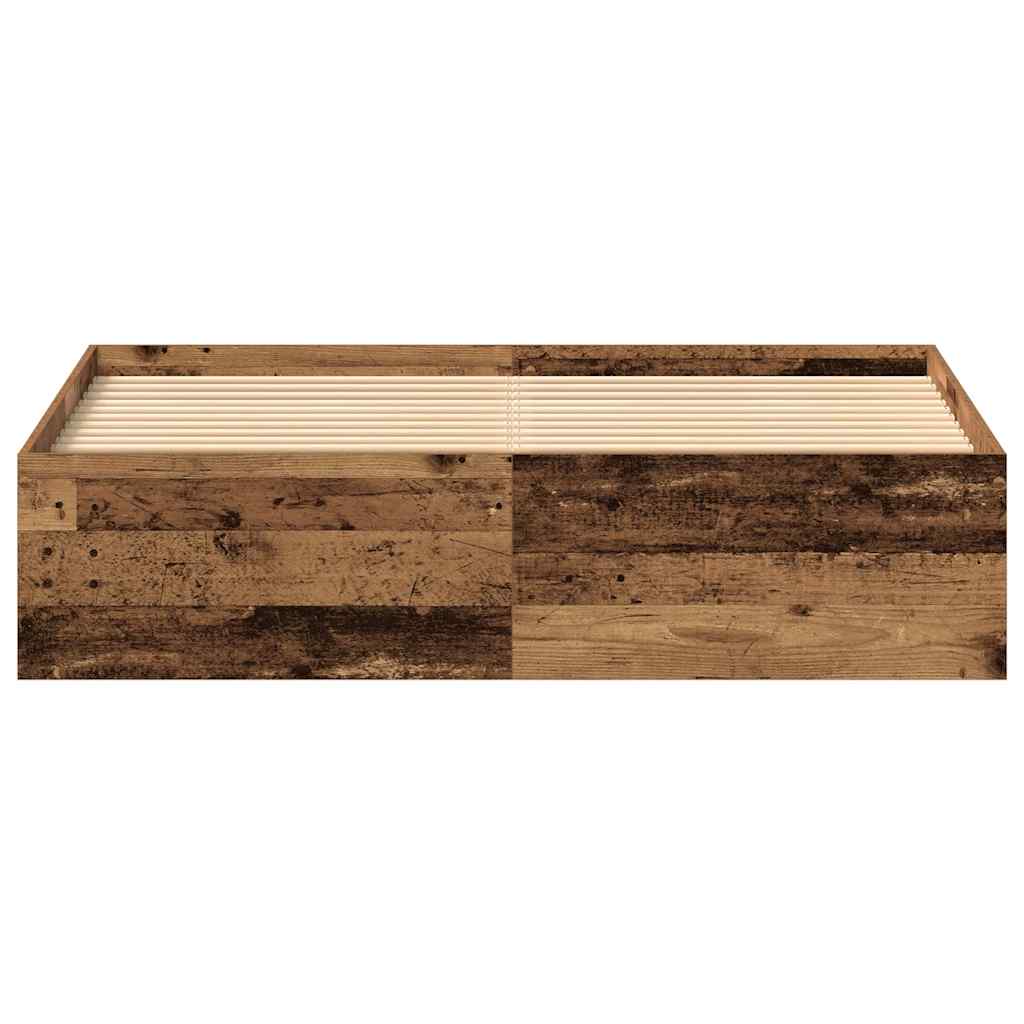 vidaXL Rama łóżka bez materaca Stare drewno 150x200cm Drewno klejone