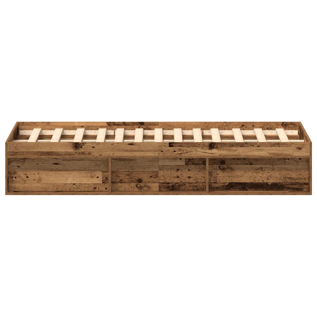 vidaXL Rama łóżka bez materaca Stare drewno 150x200cm Drewno klejone