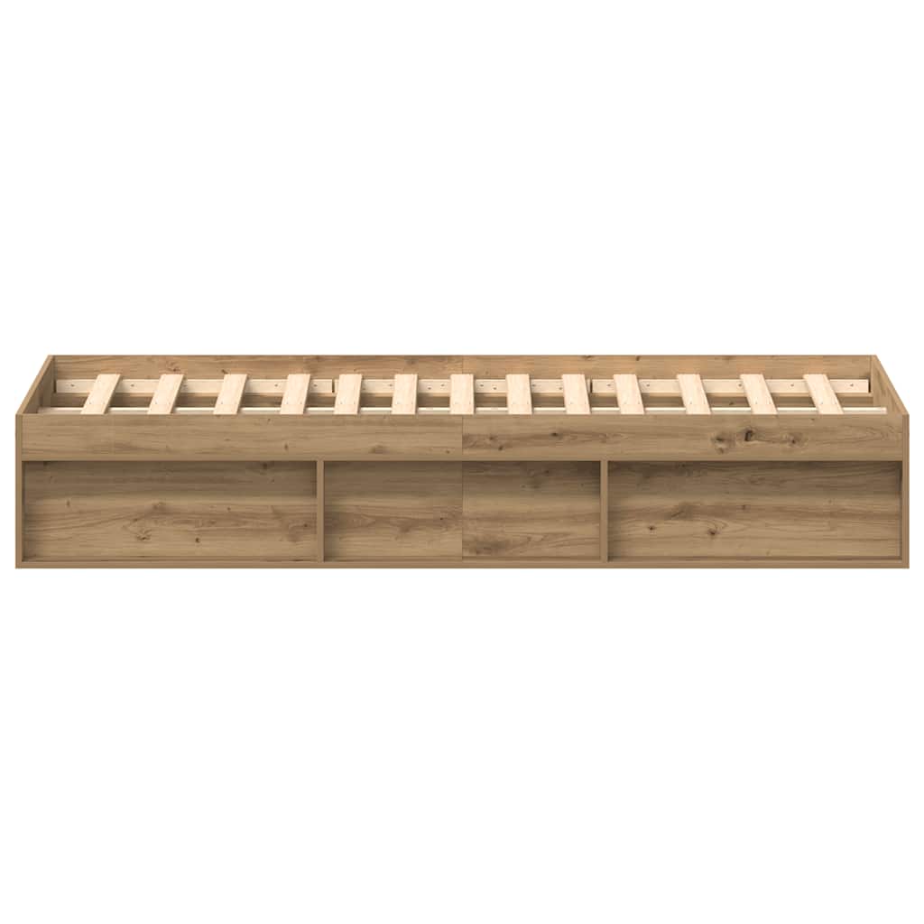 vidaXL Rama łóżka bez materaca Artisan Oak 150x200cm Drewno klejone