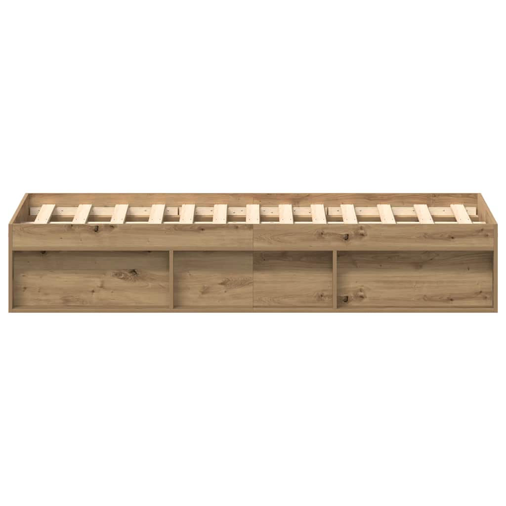 vidaXL Rama łóżka bez materaca Artisan Oak 135x190cm Drewno klejone