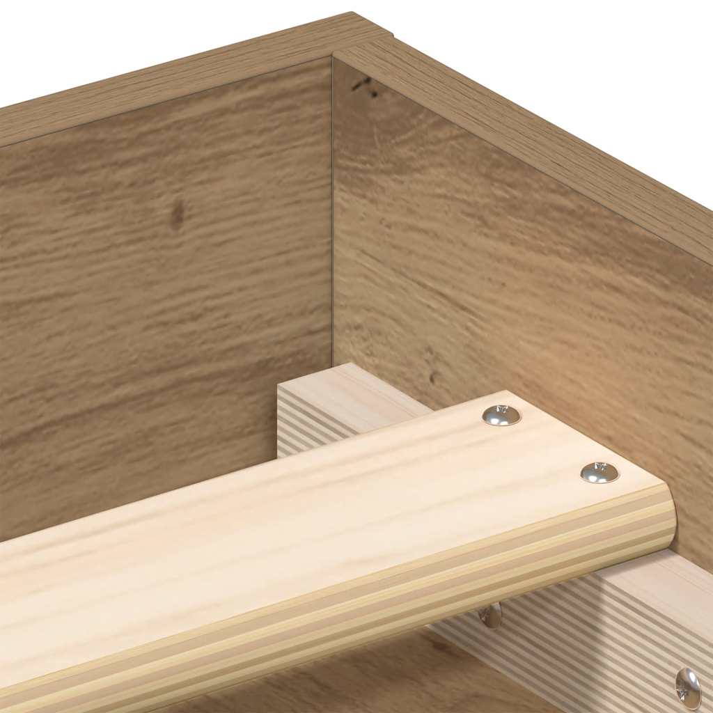 vidaXL Rama łóżka bez materaca Artisan Oak 135x190cm Drewno klejone