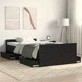 vidaXL Ramka łóżka Czarny Dąb 203 x 93 x 50 cm Materiał drewnopochodny