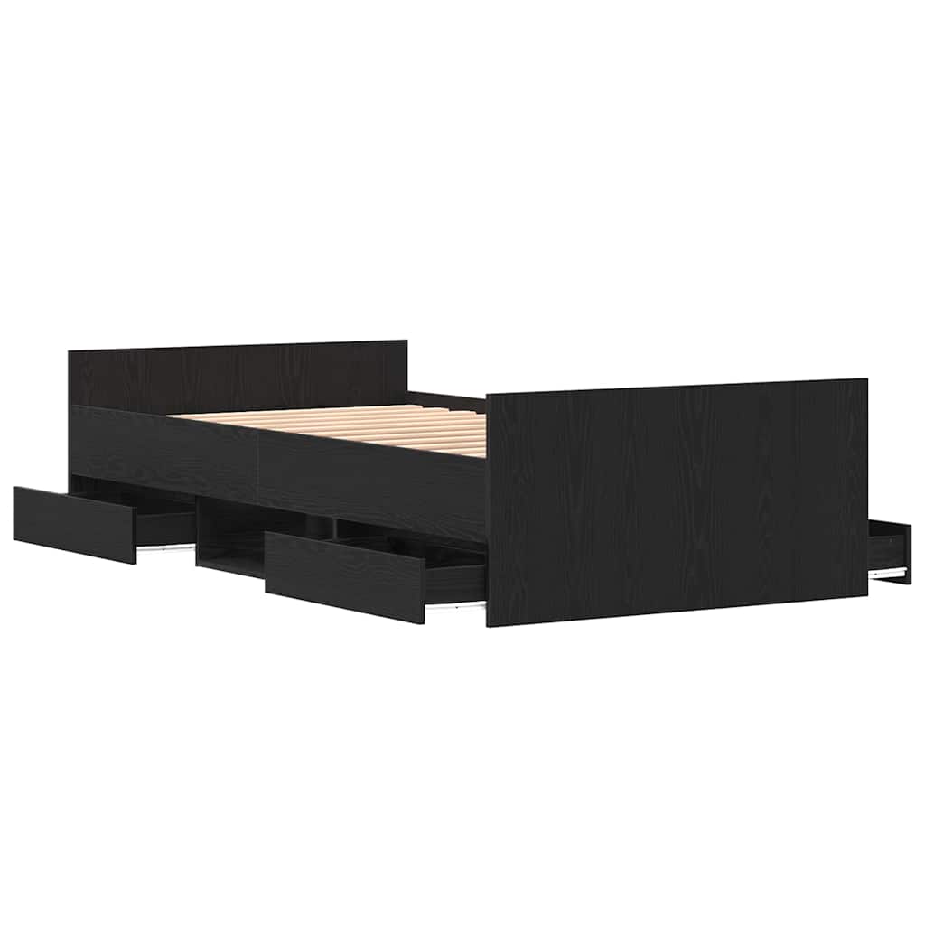 vidaXL Ramka łóżka Czarny Dąb 203 x 93 x 50 cm Materiał drewnopochodny