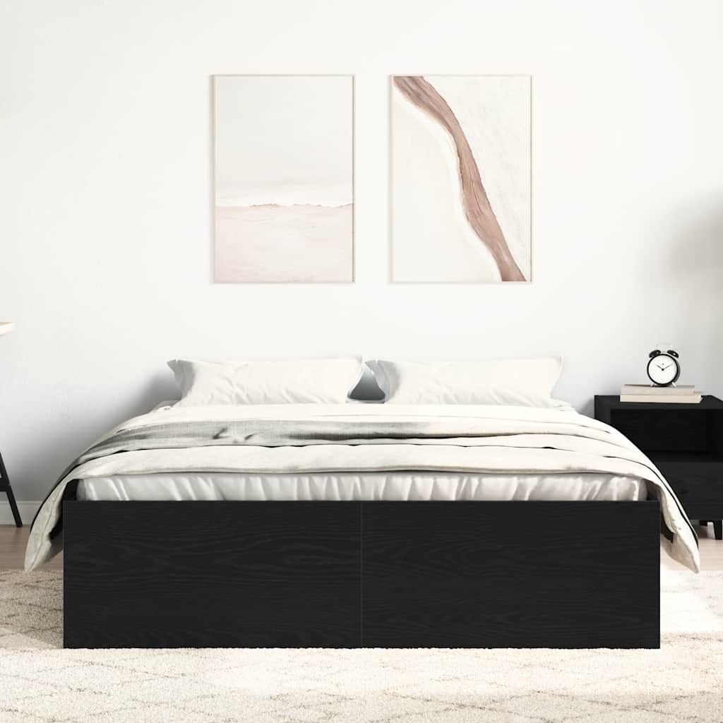 vidaXL Rama łóżka bez materaca, czarny dąb, 120x200 cm