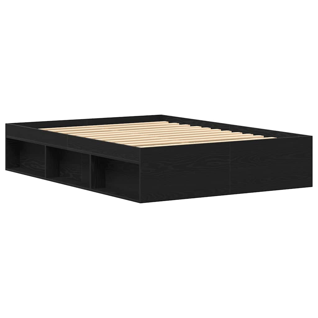 vidaXL Rama łóżka bez materaca, czarny dąb, 120x200 cm