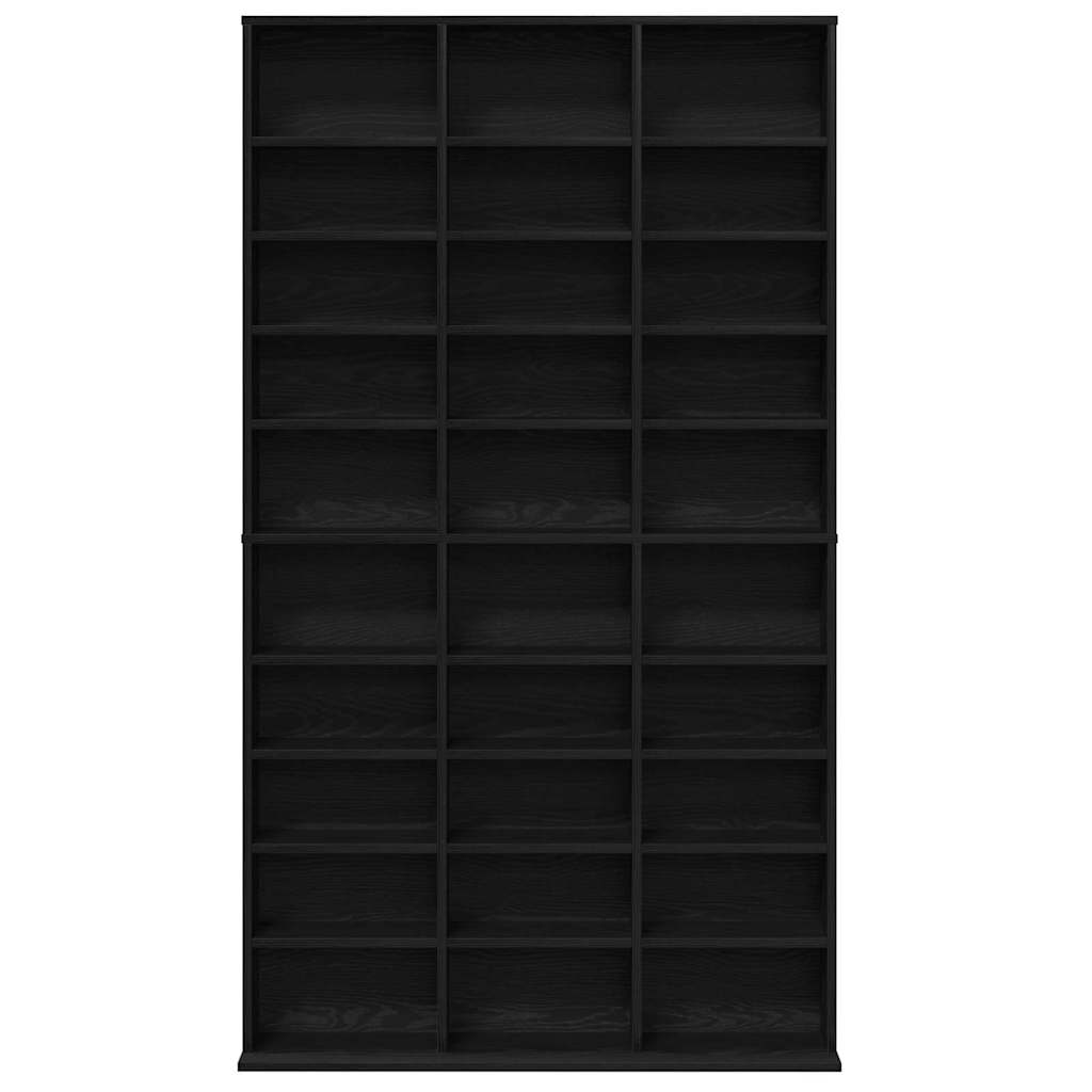 vidaXL Kabinet na płyty CD z półką Czarny Dąb 101 x 23 x 177,5 cm