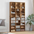 vidaXL Kabinet na płyty CD z półką Stare drewno 101 x 23 x 177,5 cm