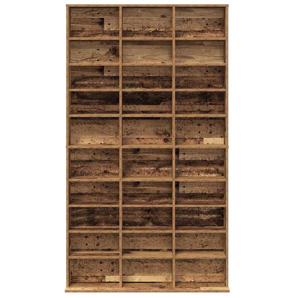 vidaXL Kabinet na płyty CD z półką Stare drewno 101 x 23 x 177,5 cm