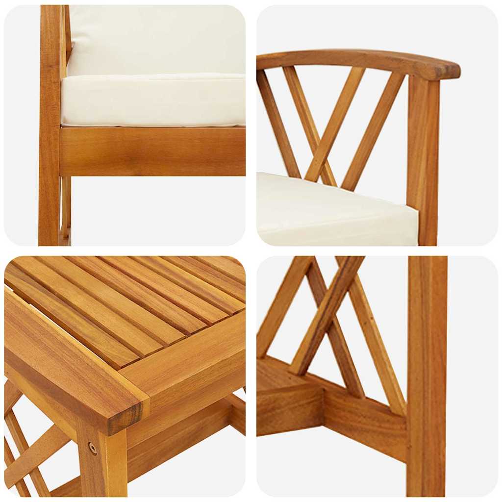 vidaXL Zestaw Sof na Ogród 3 pcs Olej Naturalny Lite Drewno Akacji