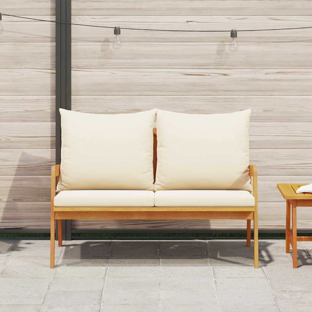 vidaXL Ławka ogrodowa z poduszką Olej Naturalny 115 x 65 x 71 cm