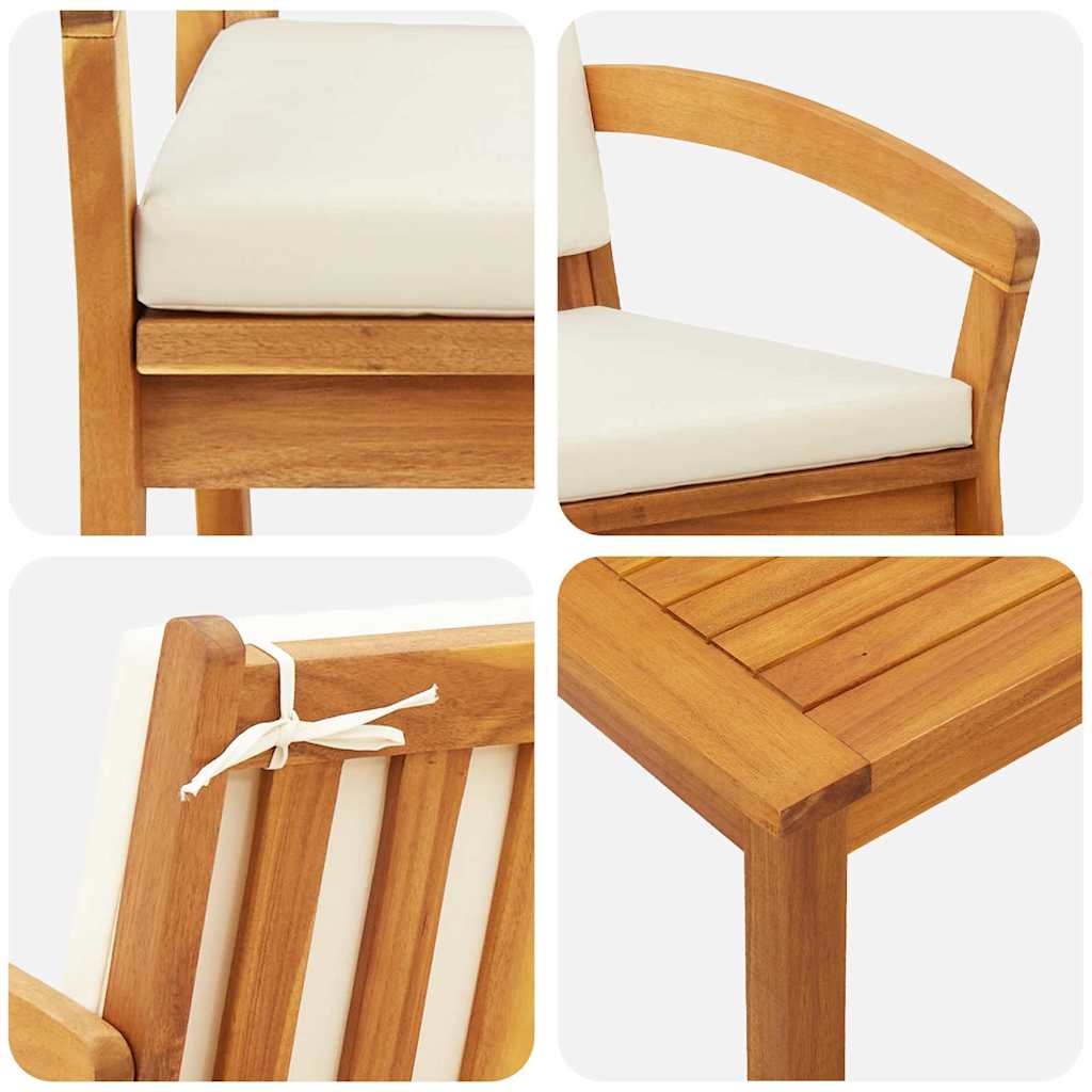 vidaXL Zestaw bistro z poduszką 3 pcs Brązowy Poliester
