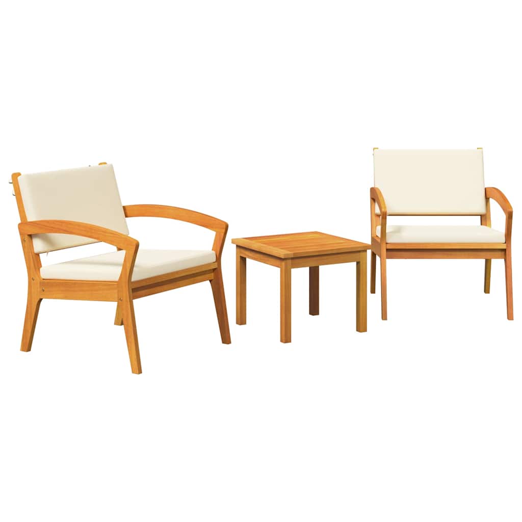 vidaXL Zestaw bistro z poduszką 3 pcs Brązowy Poliester
