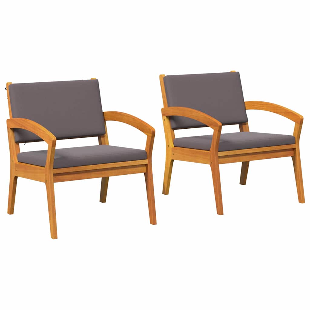 vidaXL Krzesło Ogrodowe 2 pcs Olej Naturalny Lite Drewno Akacji