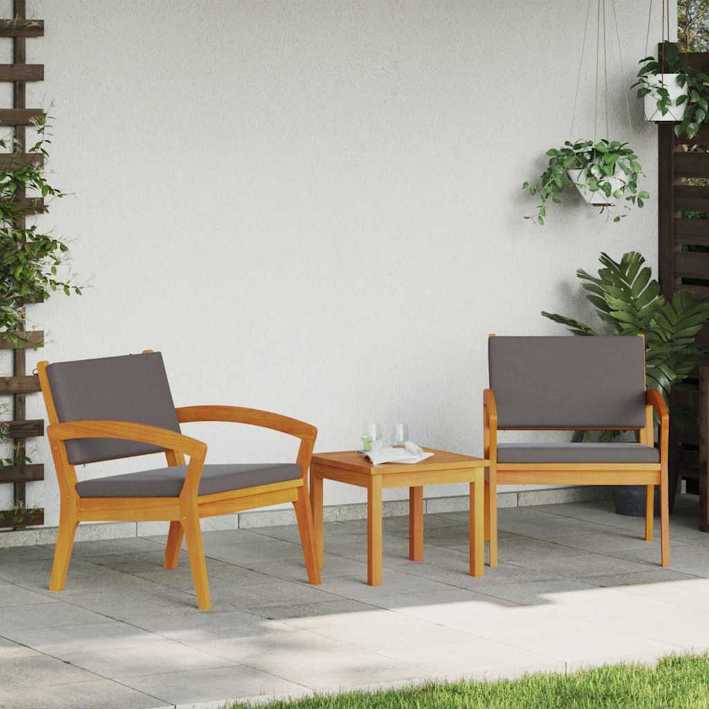 vidaXL Zestaw bistro z poduszką 3 pcs Brązowy Poliester