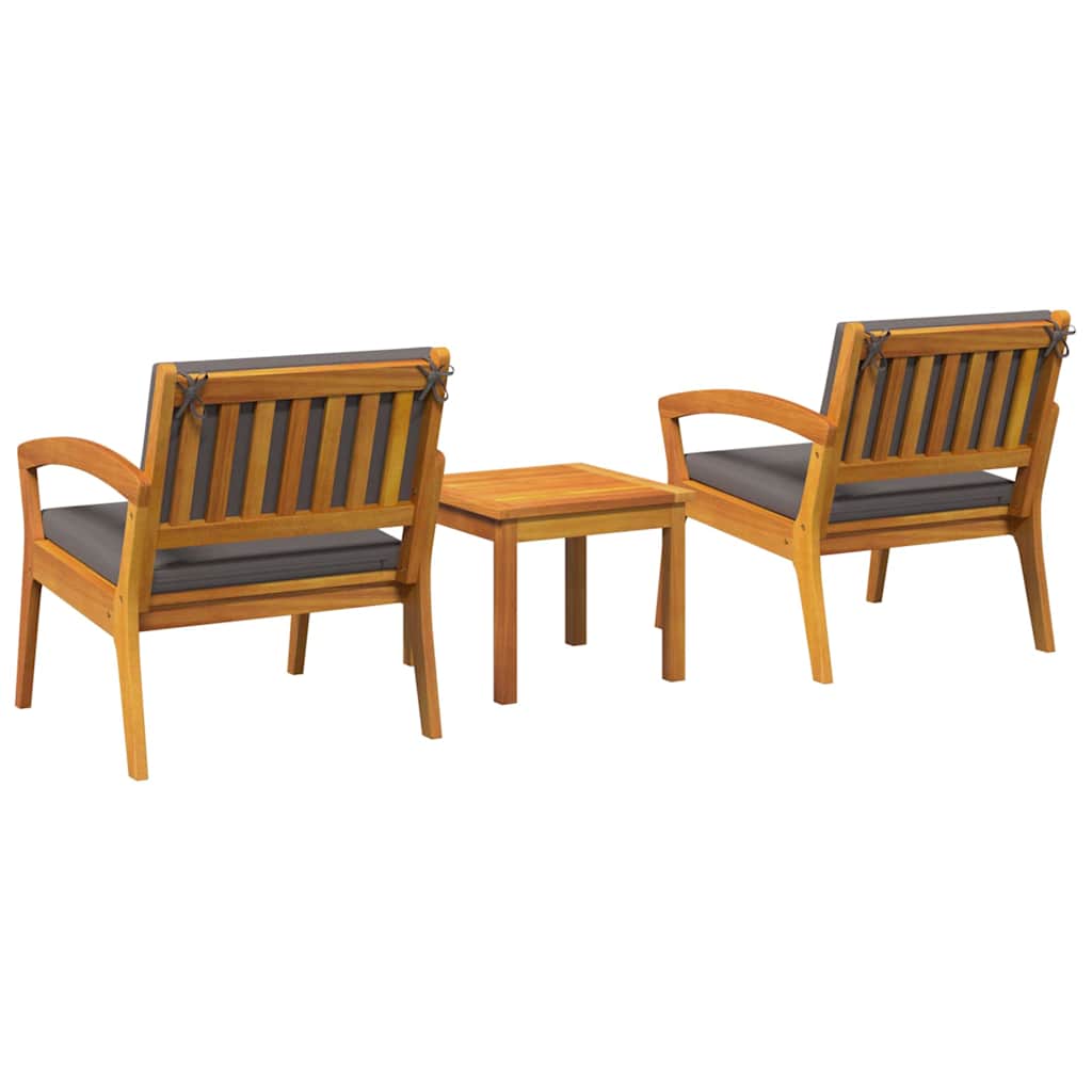 vidaXL Zestaw bistro z poduszką 3 pcs Brązowy Poliester