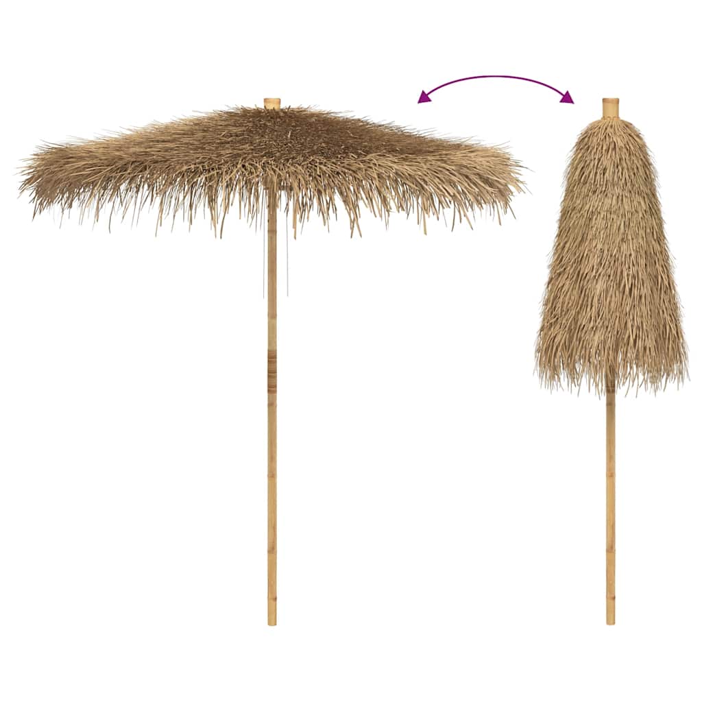 vidaXL Parasol Tiki z baldachimem z liści bananowca, 240 cm, bambus