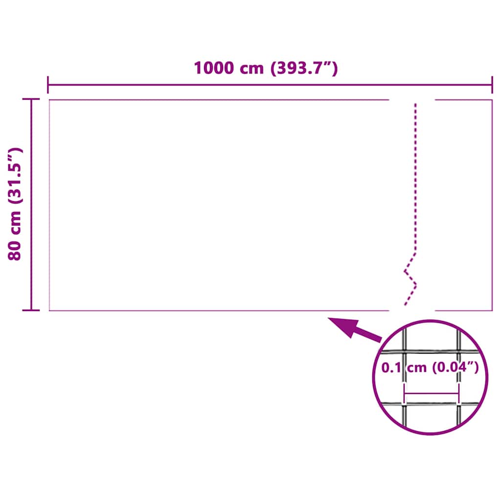 vidaXL Siatka na owady Biały 80 x 1000 cm Włókno szklane