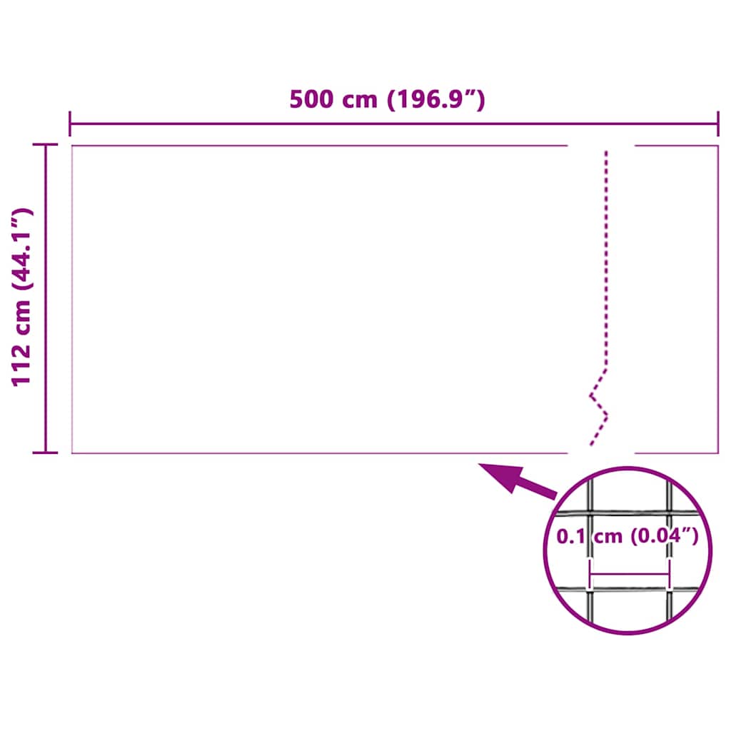 vidaXL Siatka na owady Biały 112 x 500 cm Włókno szklane