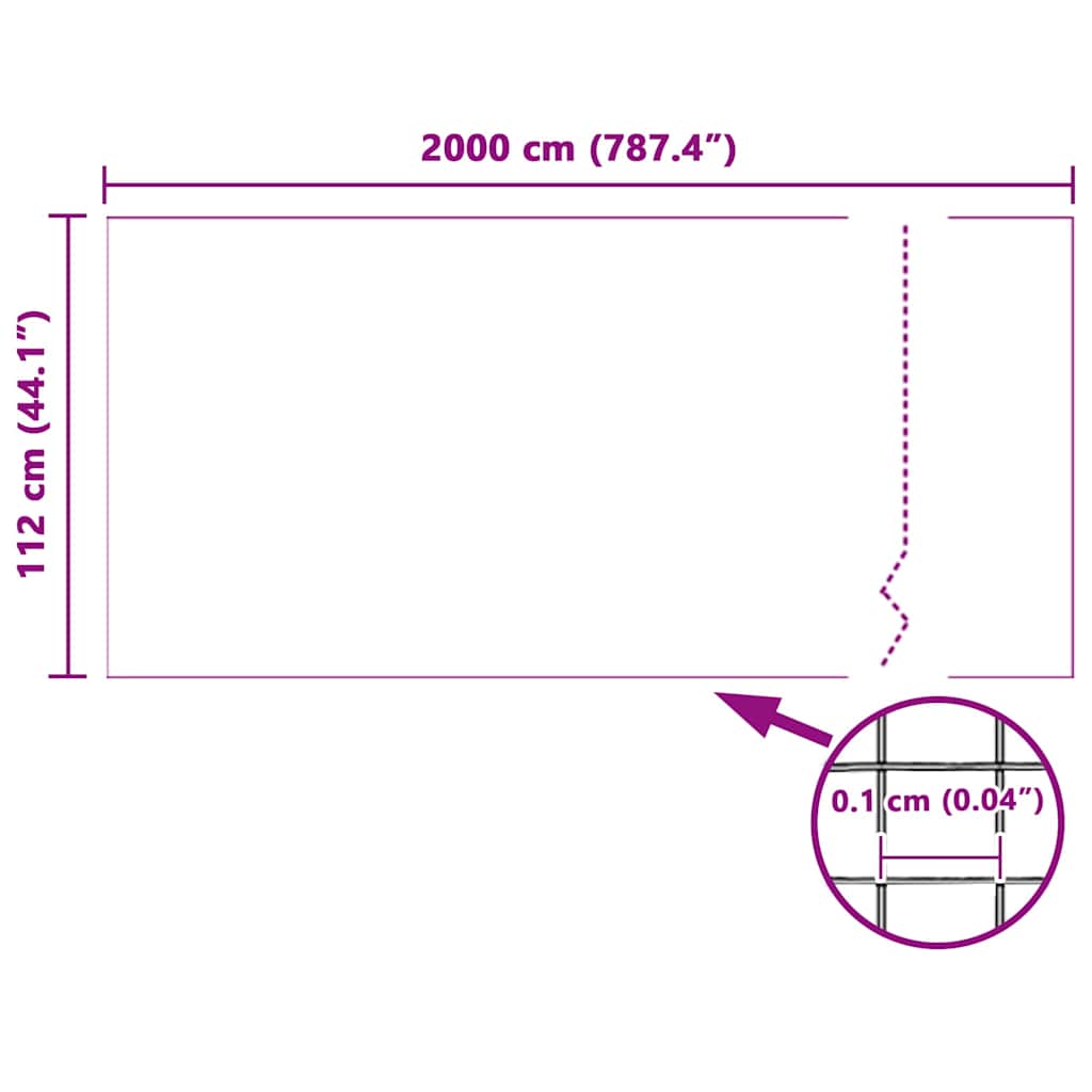 vidaXL Siatka na owady Biały 112 x 2000 cm Włókno szklane