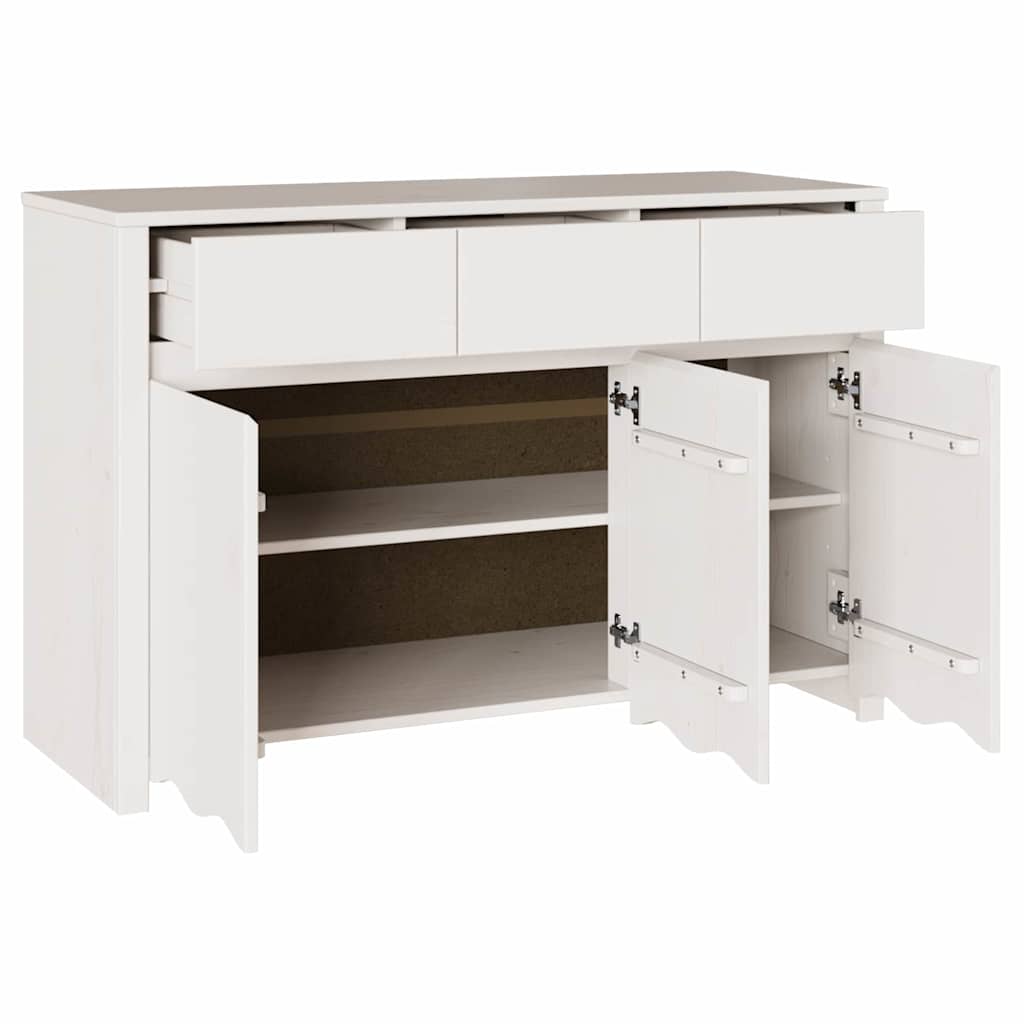 vidaXL Bufet Drammen Biały 114 x 43 x 75,5 cm Lite drewno sosnowe